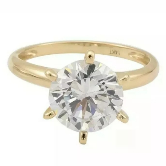 14kt Solid Yellow Gold 3Ct Ring - Picture 5 of 5